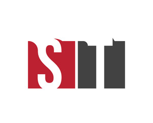 ST red square letter logo for technology, travel, training, team, tour
