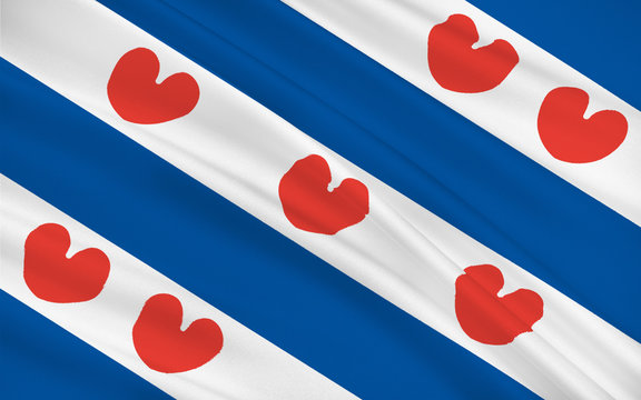 Flag of Friesland of Netherlands