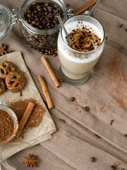 coffee latte with chocolate sprinkles
