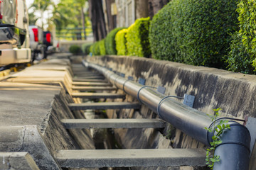 Drain waste from the plant.