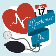 Commemorative Medical Elements for World Hypertension Day, Vector Illustration