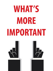 WHAT'S MORE IMPORTANT typography vector illustration