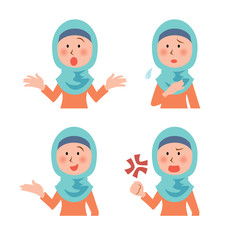 ムスリム女性の表情　セット
