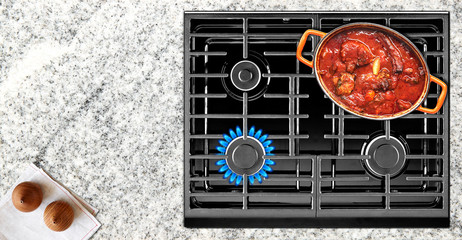 Cooking on gas stove