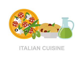 Italian food vector illustration.