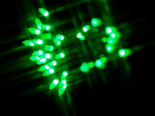 blurry green neon lights.