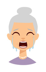 Crying face vector illustration.