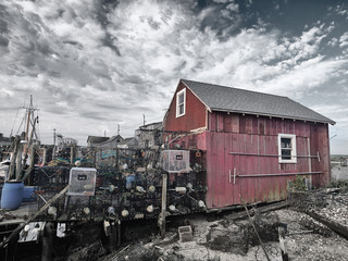 image of old hut and cage.