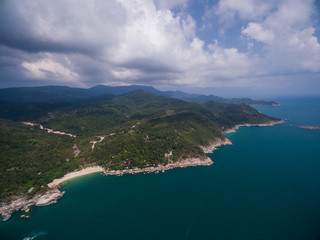 Aerial beach view of Koh Phangan Thailand