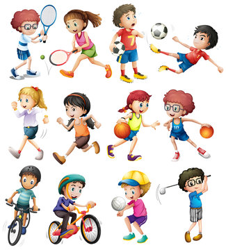 Children doing different sports