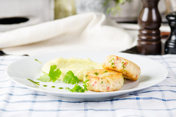 two fresh cod fishcakes