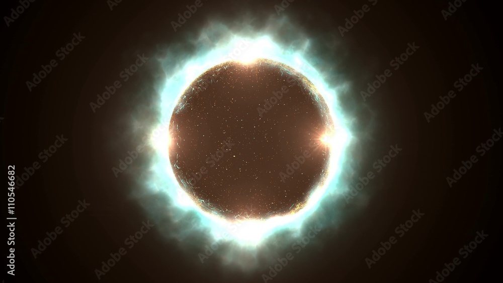 Wall mural portal of teleportation portal to move in space-time. 3d rendering
