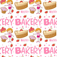 Seamless baker and cakes