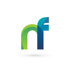 Modern Colorful Letter N F Logo