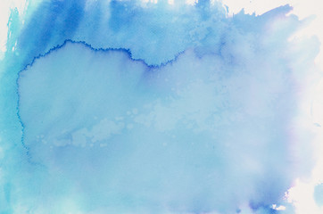 Obraz na płótnie Canvas blue watercolor painted background