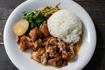 stewed pork leg on rice