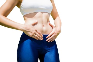 Close up of woman abdominal muscles