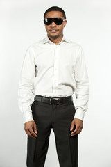 Happy Black Male on White