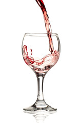 pouring wine on the goblet