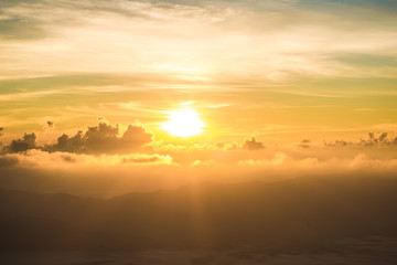 Fototapeta na wymiar Sunrise on spectacular mountains