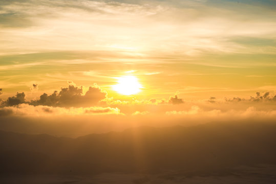 Sunrise on spectacular mountains
