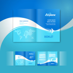 booklet leaflet airplane way brochure design template