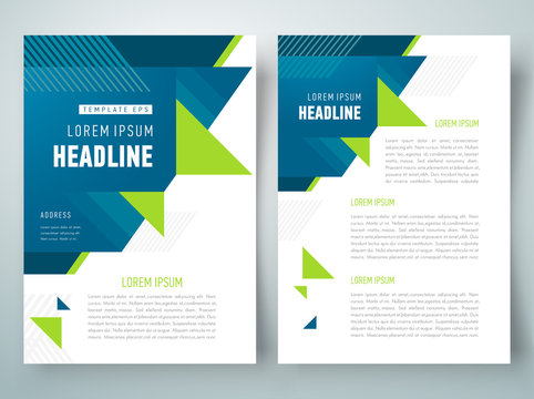 flyer brochure design template geometric abstract triangles