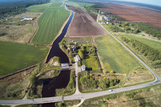 Estuary of river Vecberze in river Lielupe, Latvia.