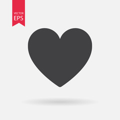 Heart icon. Heart logo flat design style. Isolated on white background. Vector illustration
