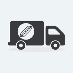 Hot dog Food Truck. Street Food Truck concept - vector illustration. Fast food truck.