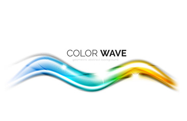 Glossy wave isolated on white background 