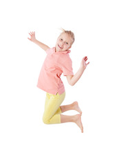 young girl jumping