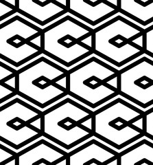 Black and white abstract textured geometric seamless pattern. 