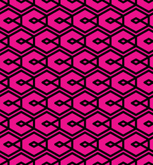 Seamless pattern with intertwine rhombs, colorful geometric