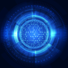Abstract global digital network technology background. Illustration Vector