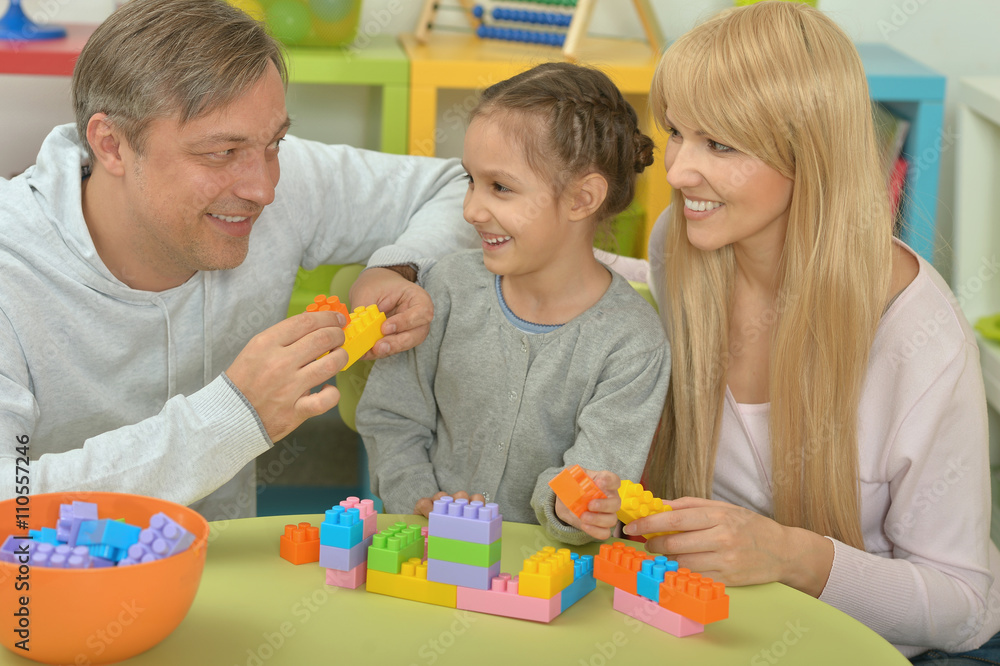 Canvas Prints happy family playing at home