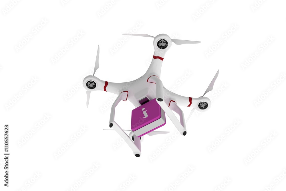 Aufkleber digital image of a drone holding a cube