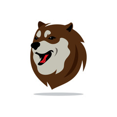 Vector Husky Dog Cartoon Illustration.