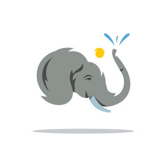 Vector Elephant Cartoon Illustration.