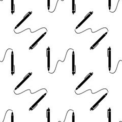 Icono plano patrón con boligrafo sobre fondo blanco