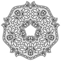 Vector henna tatoo mandala. Mehndi style.
