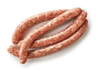 fresh raw ground meat sausages
