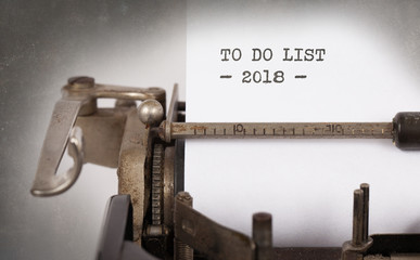 Vintage typewriter  - To Do List 2018