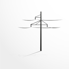 Pole with wires. Vector illustration.