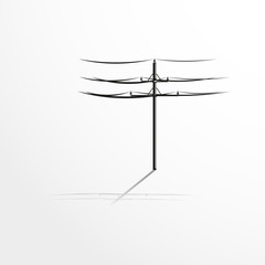 Pole with wires. Vector illustration.