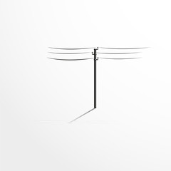 Pole with wires. Vector illustration.