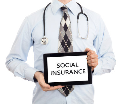 Doctor holding tablet - Social insurance