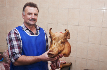 butcher and meat