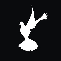 девушка и голубь