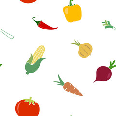 Seamless background with vegetables for your design